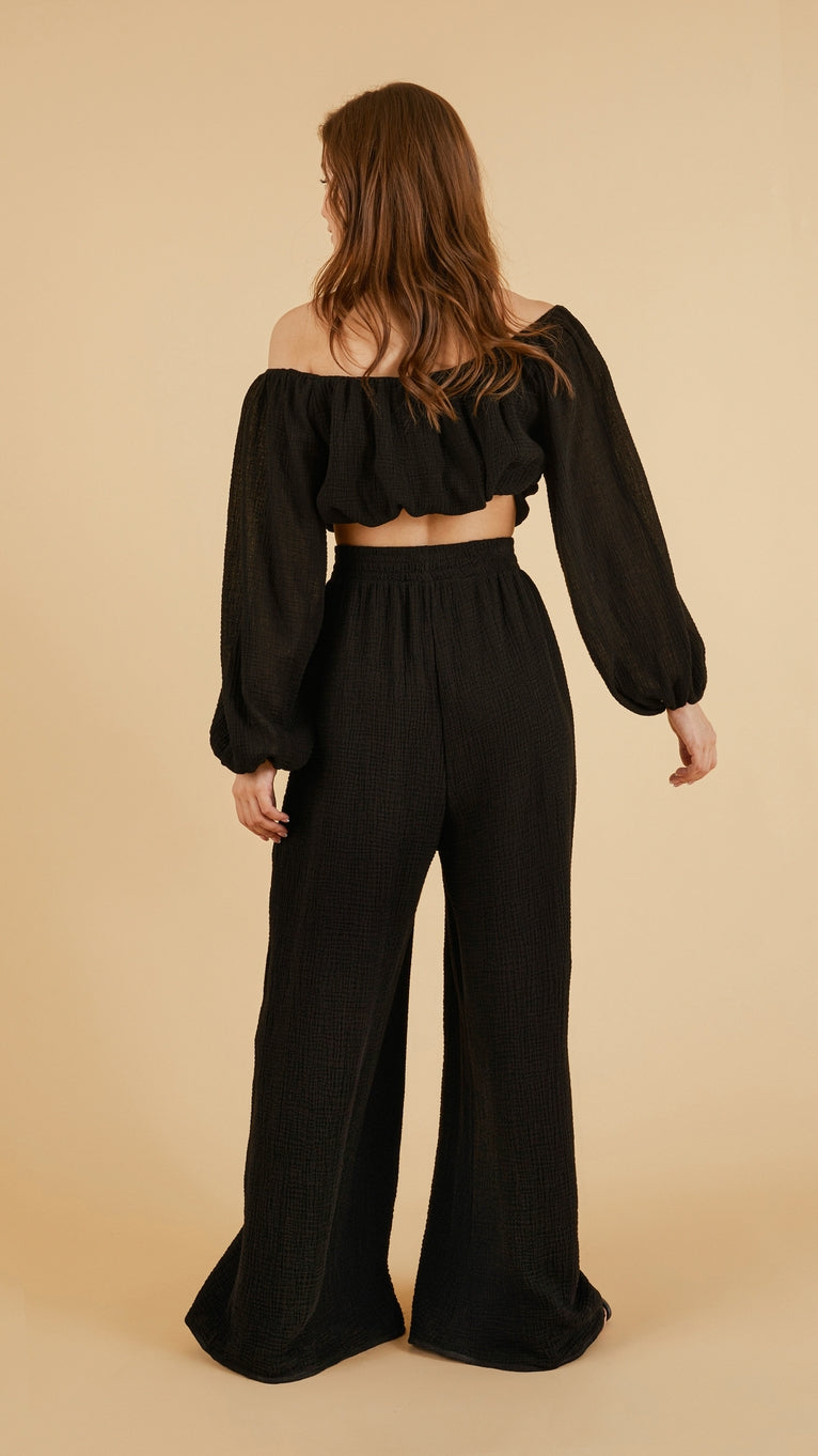 Skye Palazzo Pants - Black