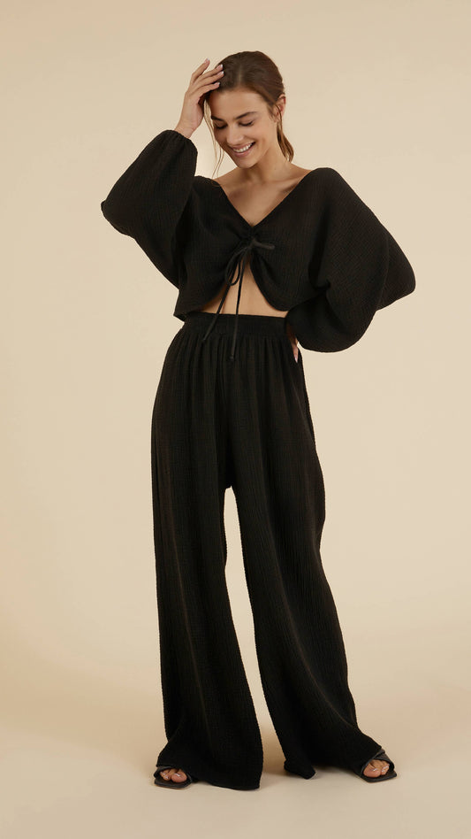 Skye Palazzo Pants - Black