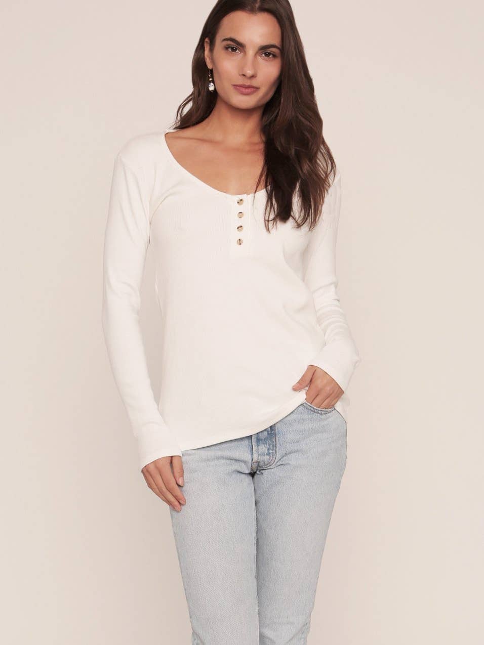 Henley Shirt | White Rib