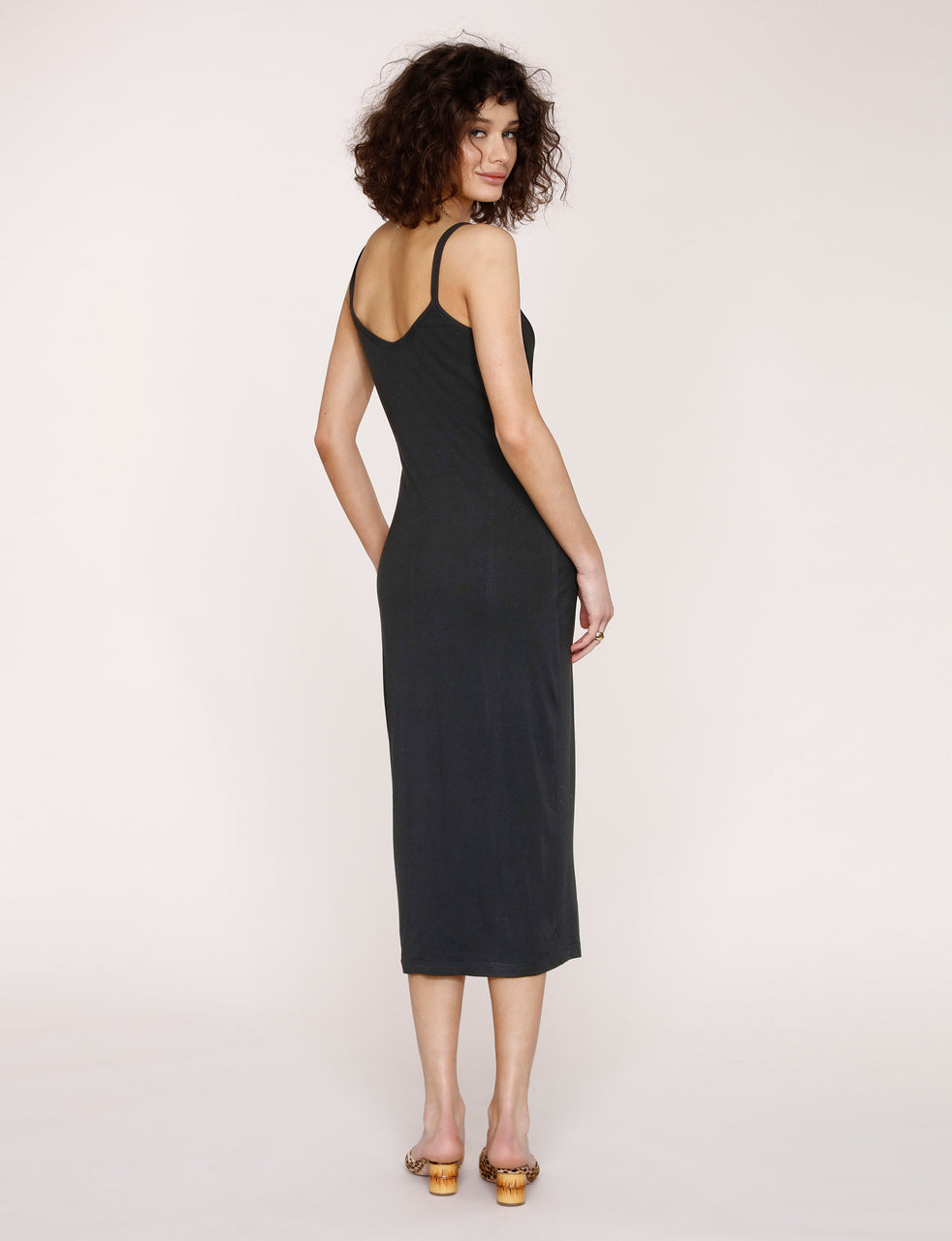 Darcey Snap Front Rib Sleeveless Dress