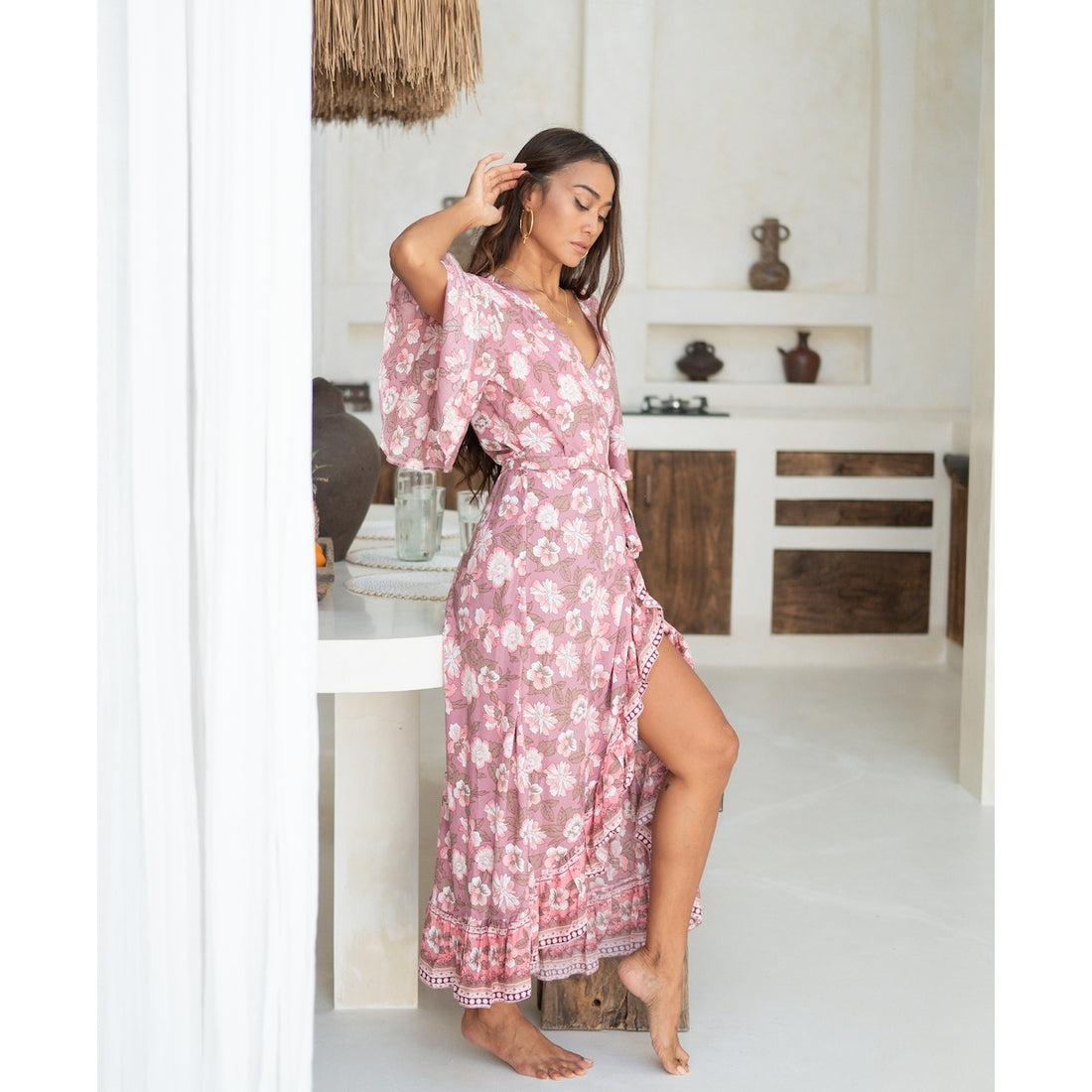 Jodoh Wrap Dress (Cerise)